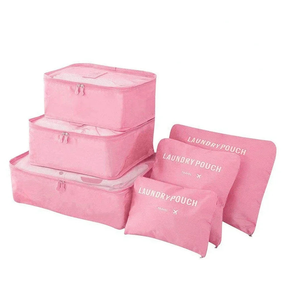 8/7/6 Pieces Set Travel Organizer Storage Bags Suitcase Packing Cubes Set Cases Portable Folding Luggage Clothes Shoe Tidy Pouch