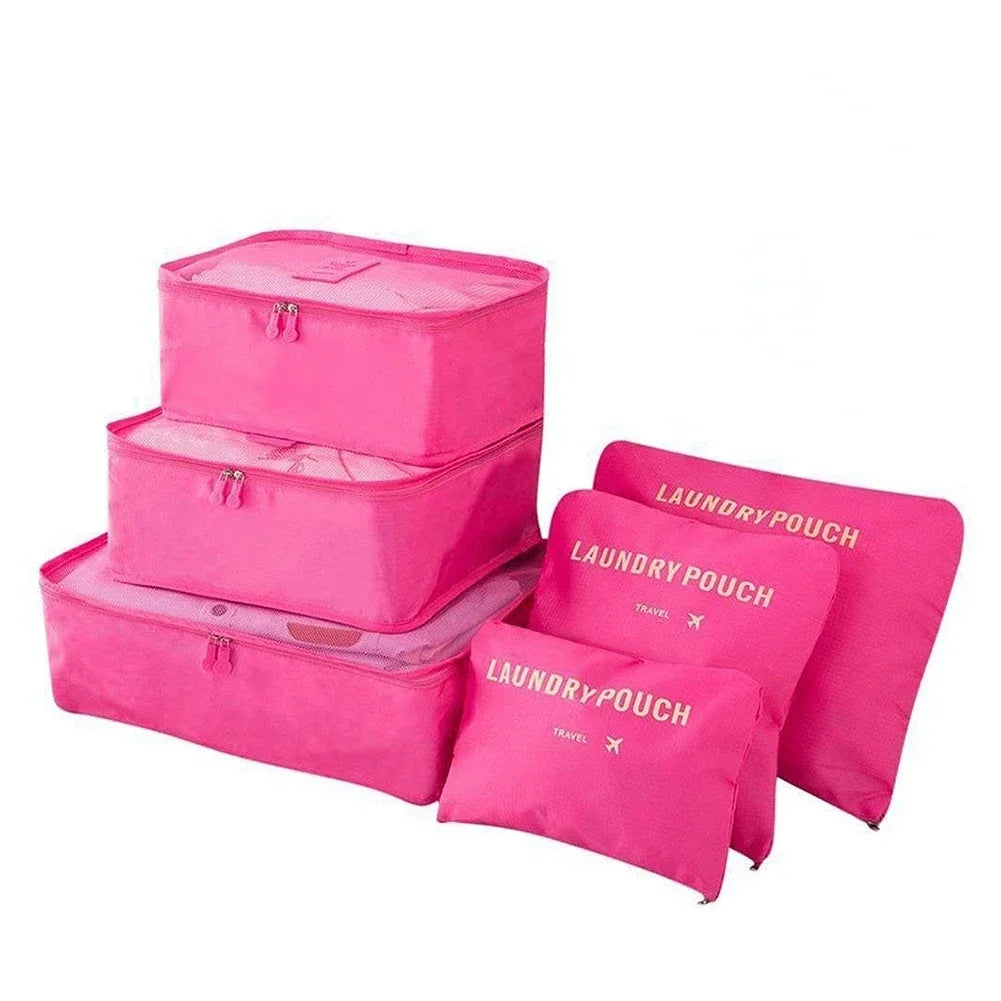 8/7/6 Pieces Set Travel Organizer Storage Bags Suitcase Packing Cubes Set Cases Portable Folding Luggage Clothes Shoe Tidy Pouch