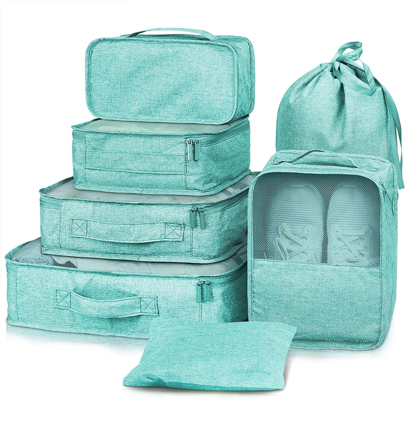 8/7/6 Pieces Set Travel Organizer Storage Bags Suitcase Packing Cubes Set Cases Portable Folding Luggage Clothes Shoe Tidy Pouch