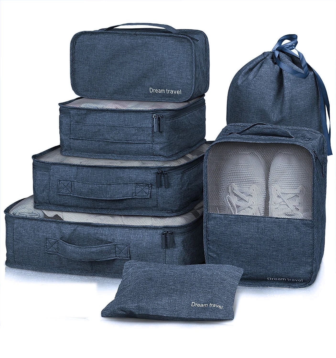 8/7/6 Pieces Set Travel Organizer Storage Bags Suitcase Packing Cubes Set Cases Portable Folding Luggage Clothes Shoe Tidy Pouch