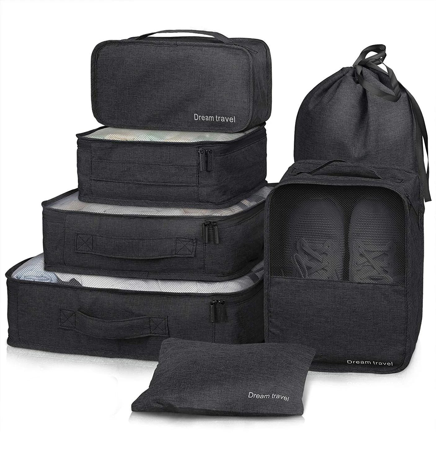 8/7/6 Pieces Set Travel Organizer Storage Bags Suitcase Packing Cubes Set Cases Portable Folding Luggage Clothes Shoe Tidy Pouch