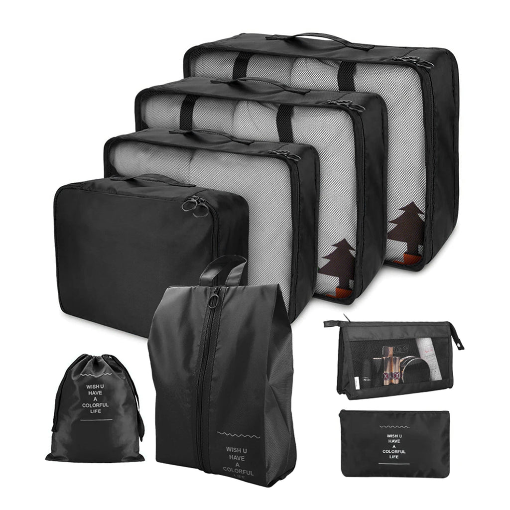 8/7/6 Pieces Set Travel Organizer Storage Bags Suitcase Packing Cubes Set Cases Portable Folding Luggage Clothes Shoe Tidy Pouch