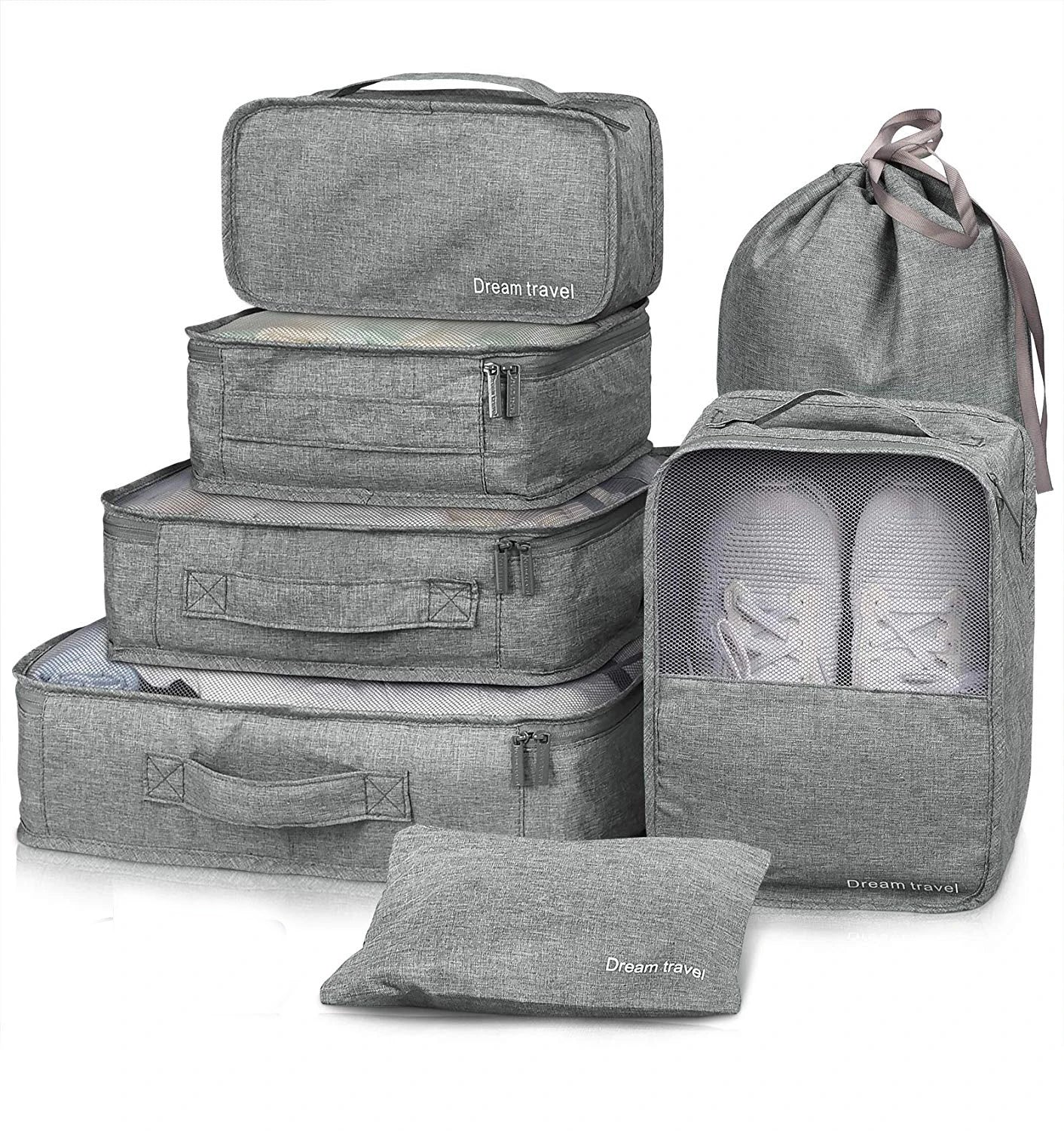 8/7/6 Pieces Set Travel Organizer Storage Bags Suitcase Packing Cubes Set Cases Portable Folding Luggage Clothes Shoe Tidy Pouch