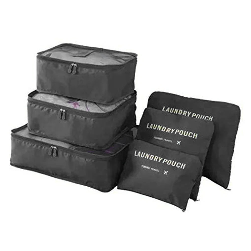 8/7/6 Pieces Set Travel Organizer Storage Bags Suitcase Packing Cubes Set Cases Portable Folding Luggage Clothes Shoe Tidy Pouch